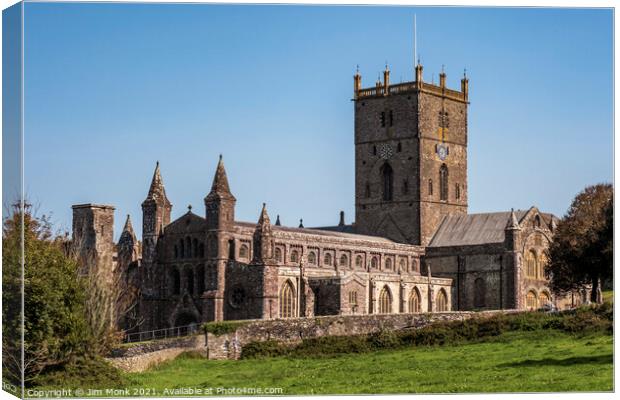 St David's Cathedral in Pembrokeshire Canvas Print by Jim Monk