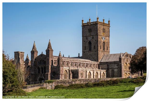 St David's Cathedral in Pembrokeshire Print by Jim Monk