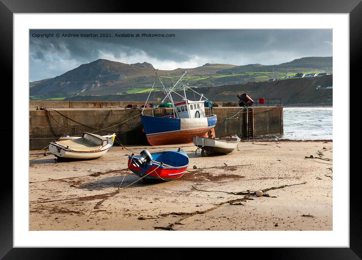 Nefyn harbour, Llyn Peninsula, North Wales Framed Mounted Print by Andrew Kearton