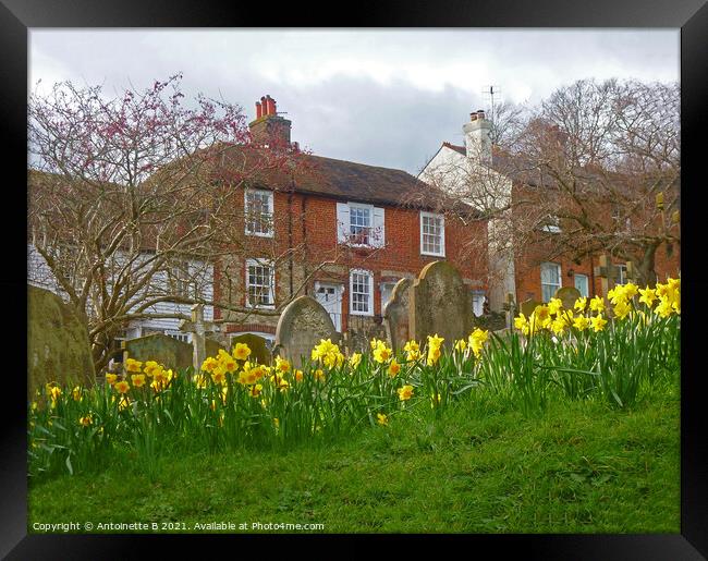Spring time on Church Hill Hythe Kent  Framed Print by Antoinette B