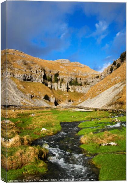 Gordale Scar near Malham Canvas Print by Mark Sunderland