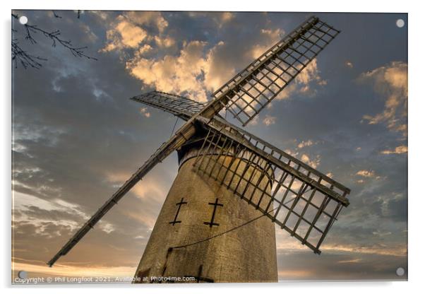 Bidston Hill Windmill. Acrylic by Phil Longfoot