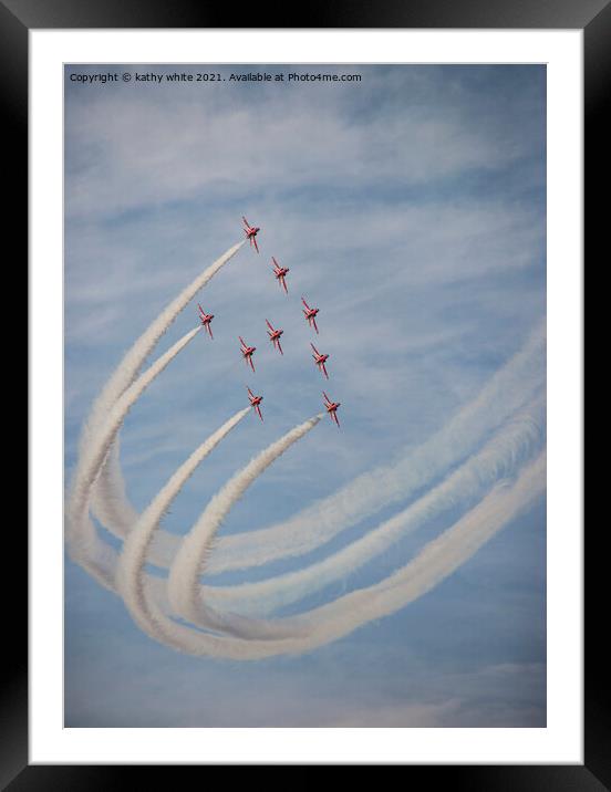 The Red Arrows Diamond Nine Framed Mounted Print by kathy white