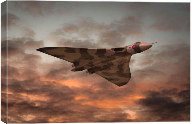 Vulcan Bomber Sunset Canvas Print by J Biggadike