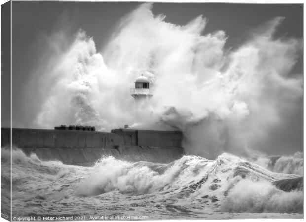 South Gare Storm Canvas Print by Peter Richard