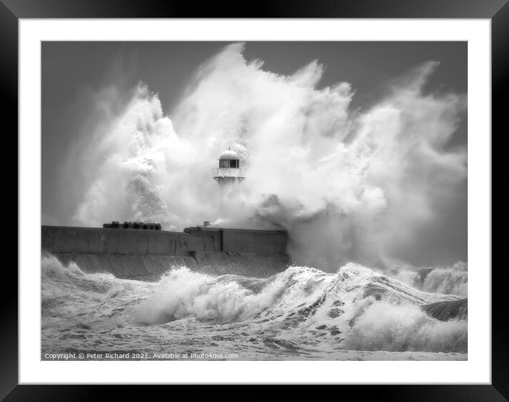 South Gare Storm Framed Mounted Print by Peter Richard