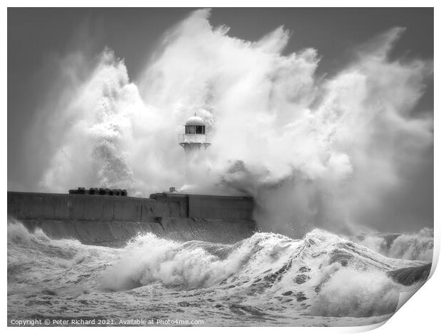 South Gare Storm Print by Peter Richard
