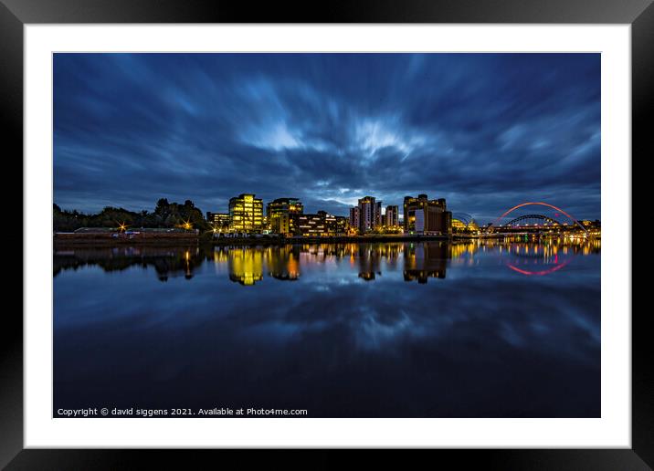 Tyne quayside Newcastle  Framed Mounted Print by david siggens