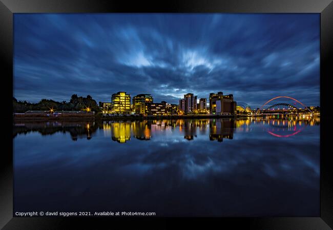 Tyne quayside Newcastle  Framed Print by david siggens