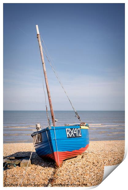 Boat on the beach Print by Jeremy Sage