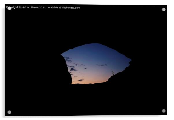 Sunrise through the North Window Arch Acrylic by Adrian Beese