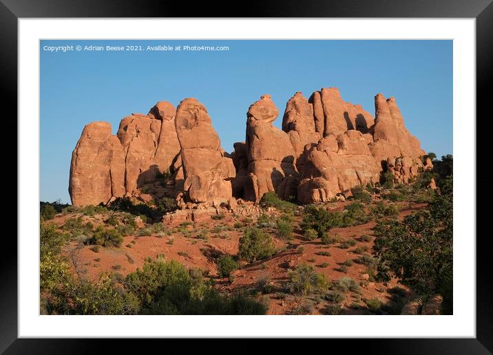 Devils Garden early morning in Arches National Park Framed Mounted Print by Adrian Beese