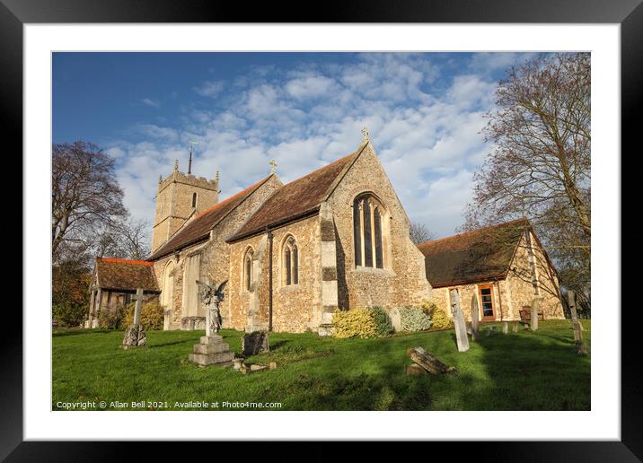 St Andrews Church Impington Cambridgeshire Framed Mounted Print by Allan Bell