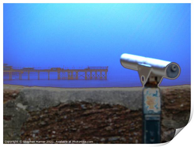 Telescope & Pier Print by Stephen Hamer