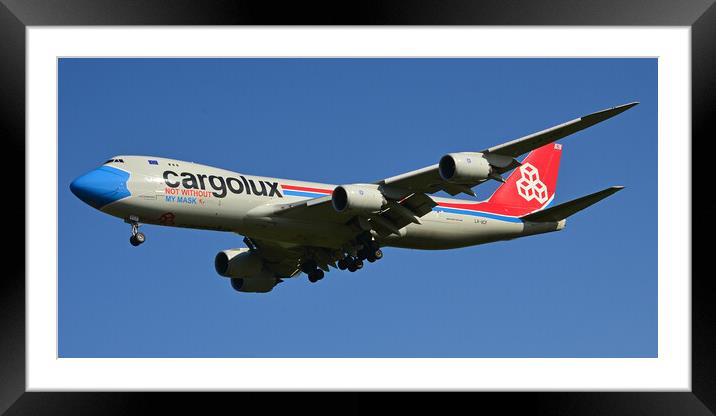  Boeing 747 wearing its Covid 19 mask Framed Mounted Print by Allan Durward Photography