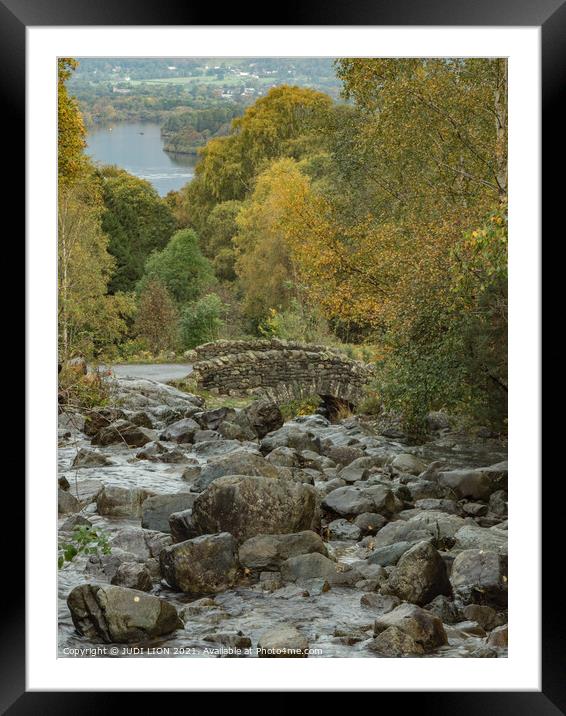 Looking down to Derwentwater from Ashness Bridge Framed Mounted Print by JUDI LION