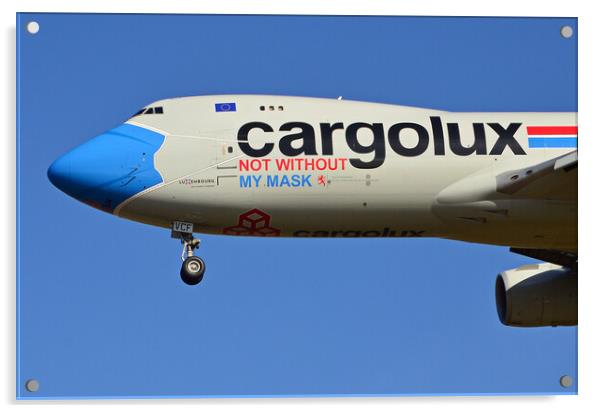 Boeing 747 with its face mask on Acrylic by Allan Durward Photography