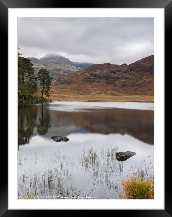 Calm afternoon at Blea Tarn Framed Mounted Print by JUDI LION