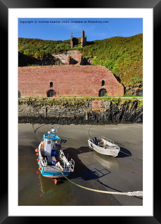 Porthgain harbour, Pembrokeshire, Wales Framed Mounted Print by Andrew Kearton