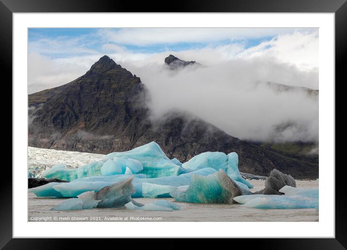 Icebergs at Fjallsarlon Lagoon Framed Mounted Print by Heidi Stewart