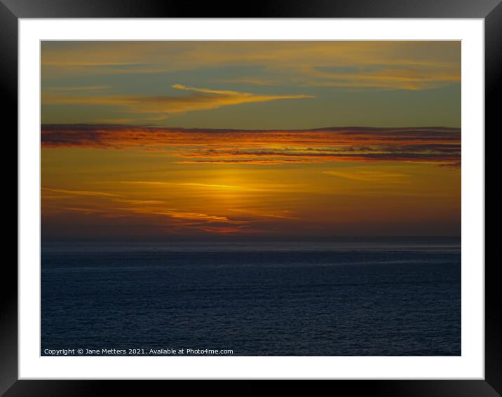 As the Sun Fades  Framed Mounted Print by Jane Metters