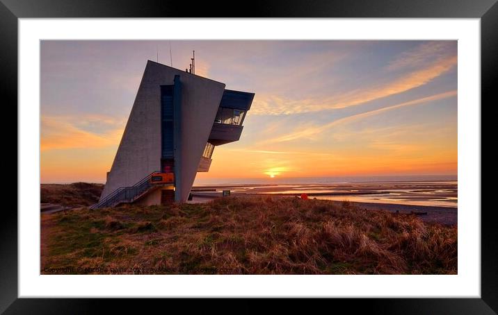 Rossall Point Watch Tower sunset Framed Mounted Print by Michele Davis