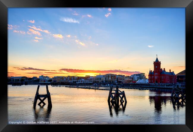 Beautiful Cardiff Bay Sunset Framed Print by Gordon Maclaren
