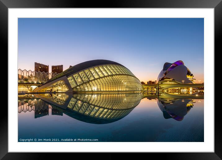 City of Arts and Sciences Framed Mounted Print by Jim Monk