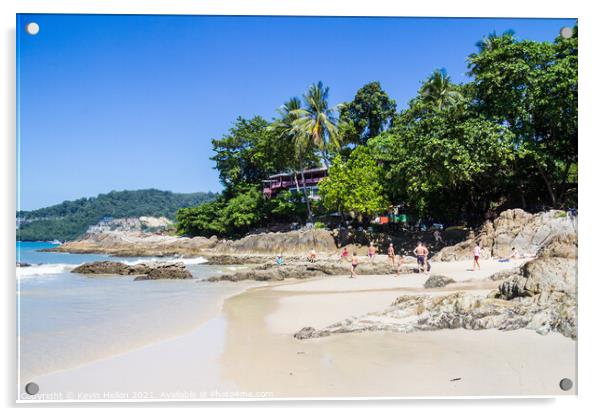 The north end of Patong beach Acrylic by Kevin Hellon