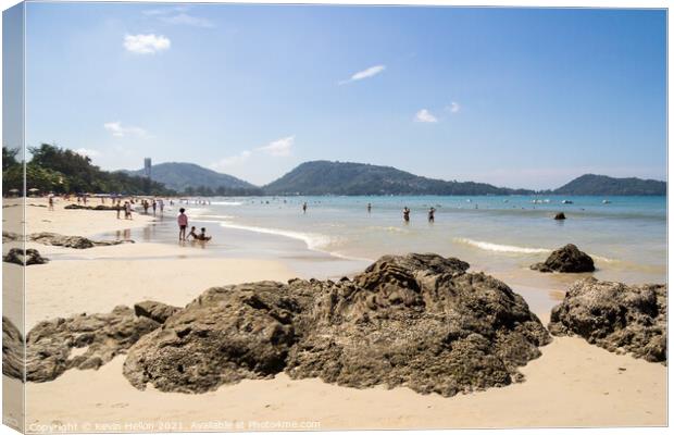 The north end of Patong beach Canvas Print by Kevin Hellon