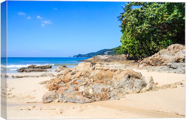 Patong beach on a sunny day Canvas Print by Kevin Hellon