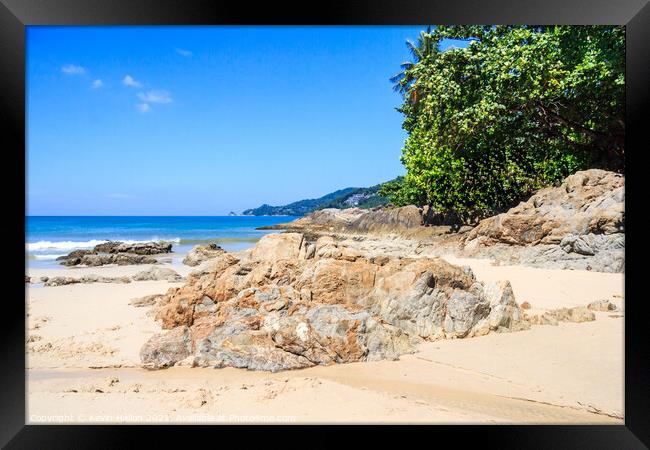 Patong beach on a sunny day Framed Print by Kevin Hellon