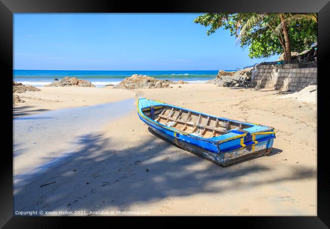 Boat on the beach  Framed Print by Kevin Hellon