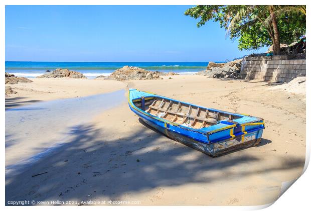 Boat on the beach  Print by Kevin Hellon