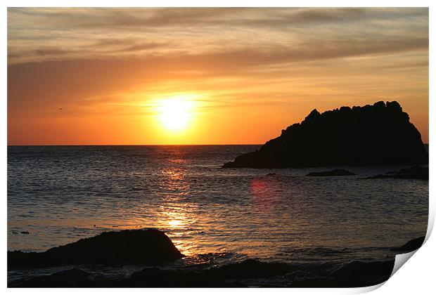sunset on lleyn peninsula Print by steve livingstone