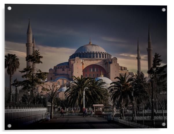 Hagia Sophia (Ayasofya). View from the Sultan Ahmet Park. Istanb Acrylic by Sergey Fedoskin