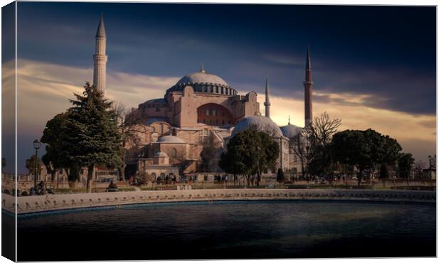 Hagia Sophia (Ayasofya). View from the Sultan Ahmet Park. Istanb Canvas Print by Sergey Fedoskin