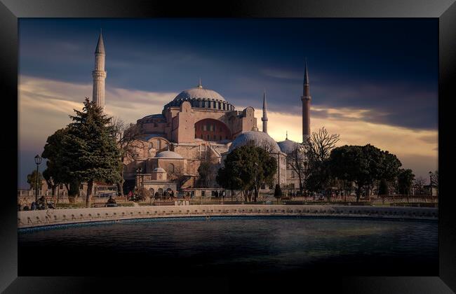 Hagia Sophia (Ayasofya). View from the Sultan Ahmet Park. Istanb Framed Print by Sergey Fedoskin
