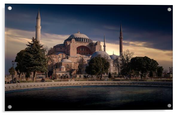 Hagia Sophia (Ayasofya). View from the Sultan Ahmet Park. Istanb Acrylic by Sergey Fedoskin