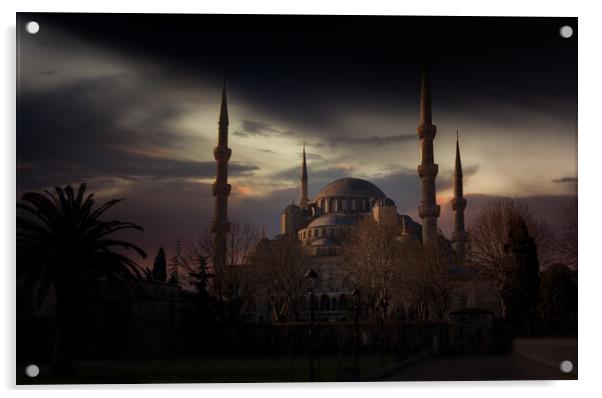Sultan Ahmed Mosque (Blue mosque). Istanbul, Turkey. Acrylic by Sergey Fedoskin