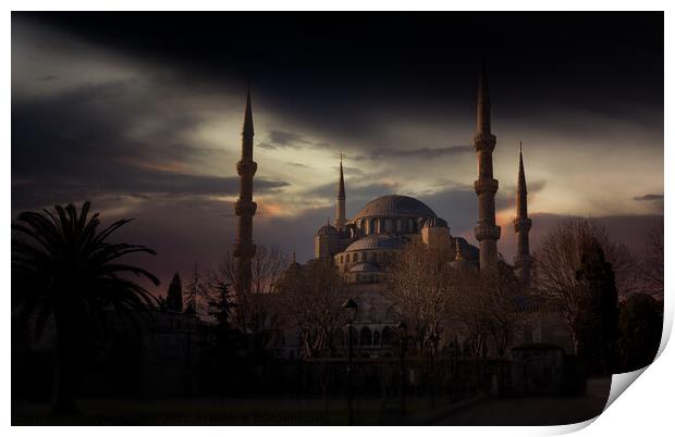 Sultan Ahmed Mosque (Blue mosque). Istanbul, Turkey. Print by Sergey Fedoskin