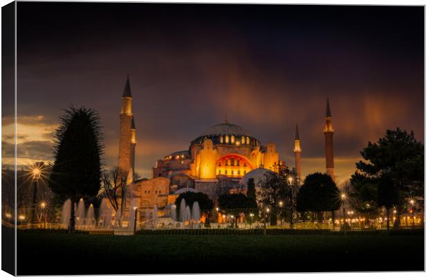 Hagia Sophia (Ayasofya). View from the Sultan Ahmet Park. Canvas Print by Sergey Fedoskin