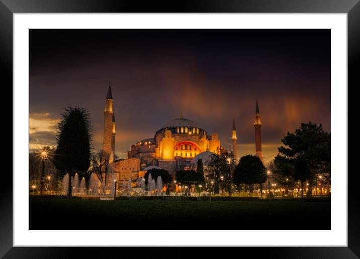 Hagia Sophia (Ayasofya). View from the Sultan Ahmet Park. Framed Mounted Print by Sergey Fedoskin