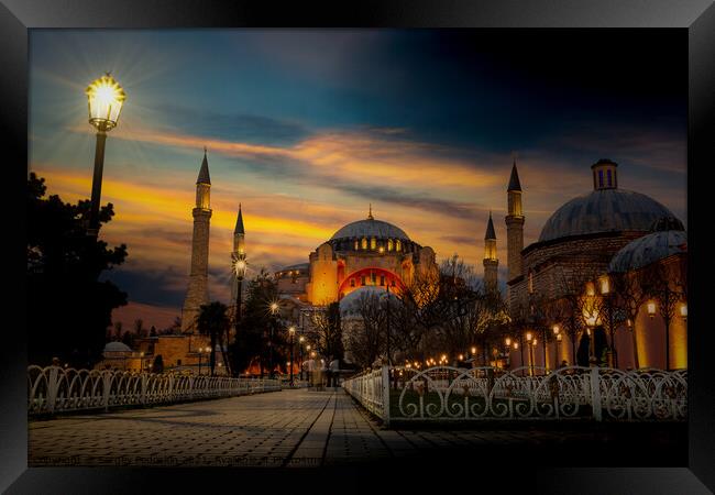 Hagia Sophia (Ayasofya). View from the Sultan Ahmet Park. Istanb Framed Print by Sergey Fedoskin