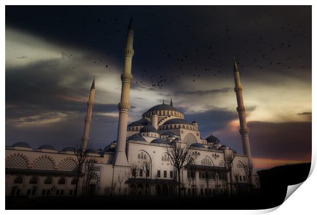 Camlıca Mosque in Istanbul. Turkey. Print by Sergey Fedoskin