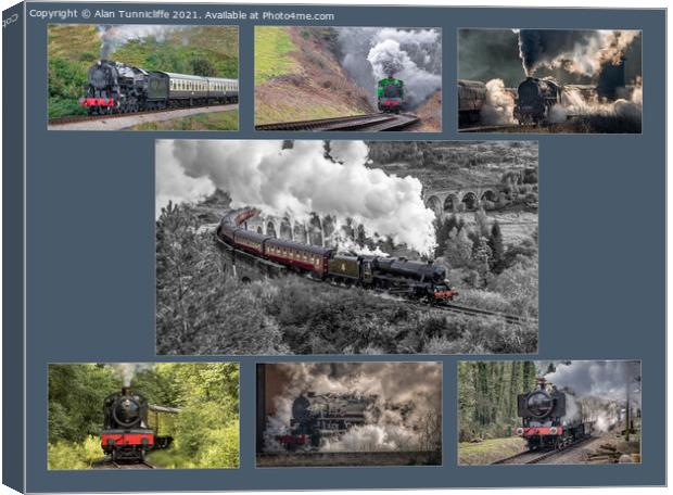 Steam Train collage Canvas Print by Alan Tunnicliffe