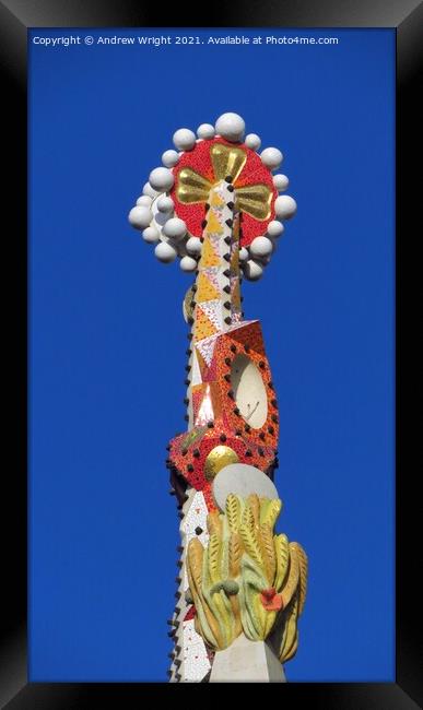Modernista Spire, Sagrada Familia, Barcelona Framed Print by Andrew Wright