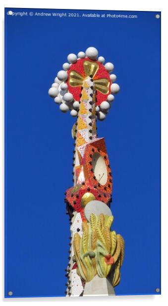 Modernista Spire, Sagrada Familia, Barcelona Acrylic by Andrew Wright