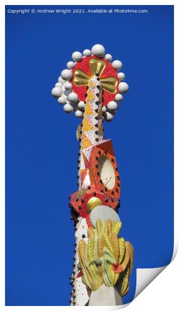 Modernista Spire, Sagrada Familia, Barcelona Print by Andrew Wright