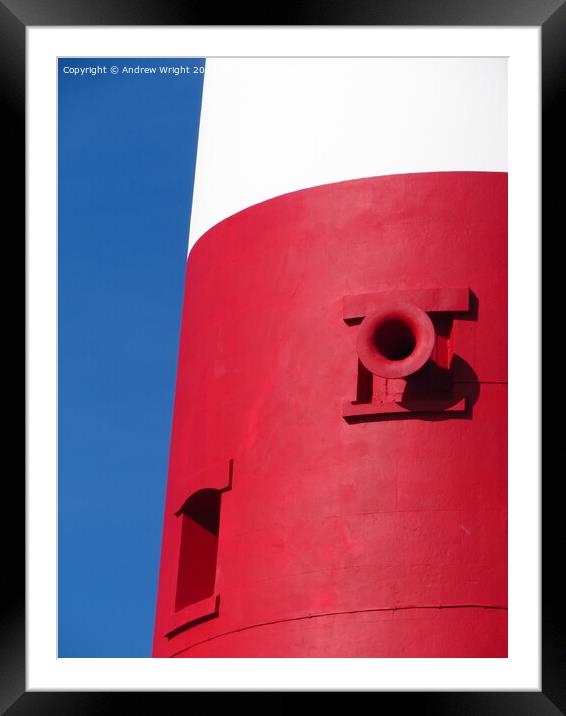 Portland Bill Lighthouse - RED, WHITE and BLUE Framed Mounted Print by Andrew Wright